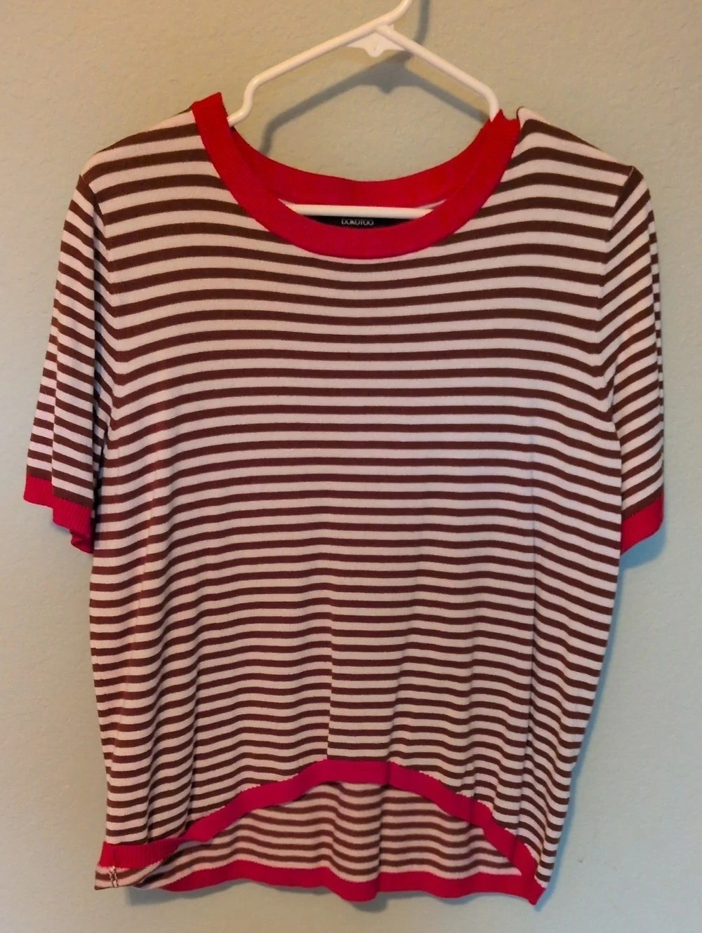 DOKOTOO Women's Casual Summer Crewneck Short Sleeve Striped Color Block Knit